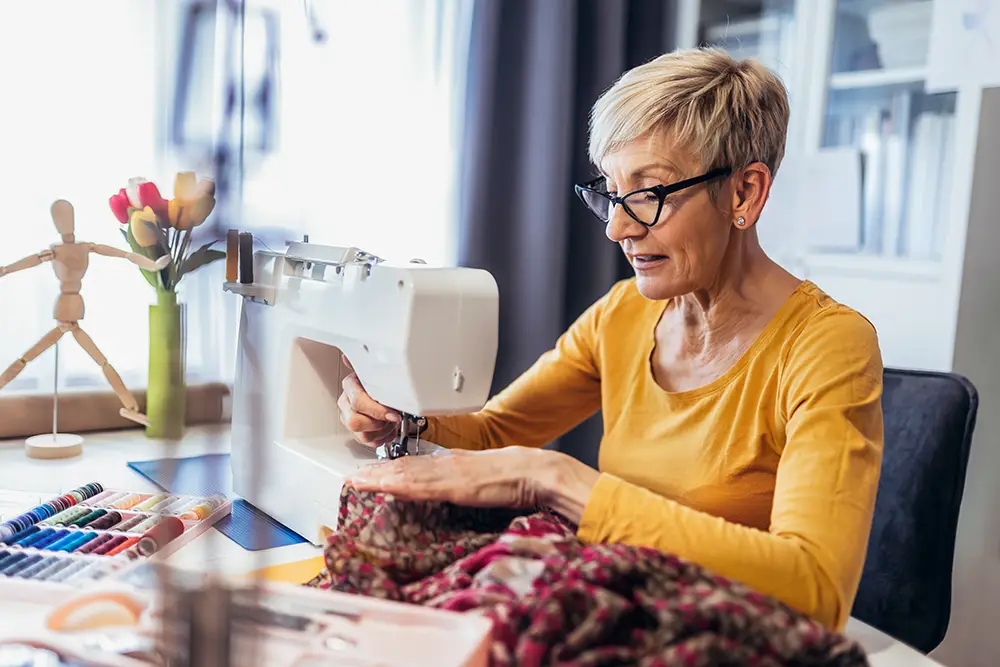 Woman sewing